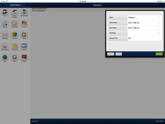 ภาพหน้าจอของ OIS Med iPad 
